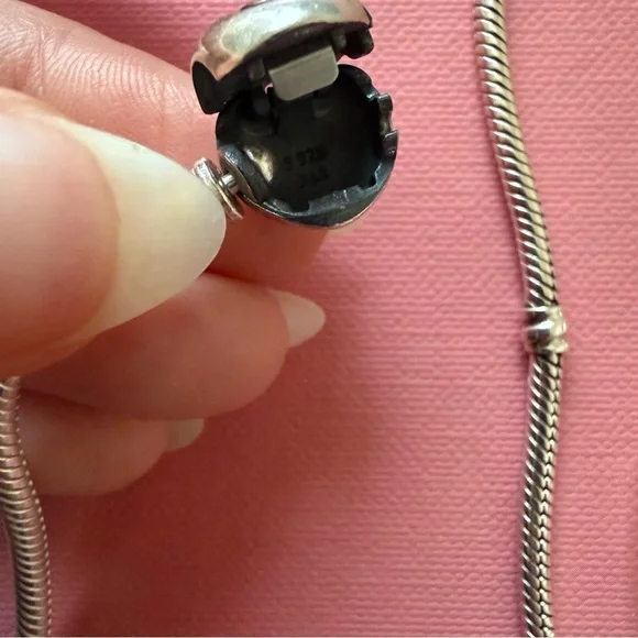 3 Pandora Moments Sterling Silver Bracelet Bundle Heart Clasp Leather Set - Picture 6 of 11